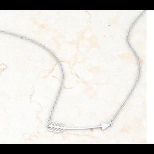 Arianna Rhodium Stainless Steel Arrow Necklace